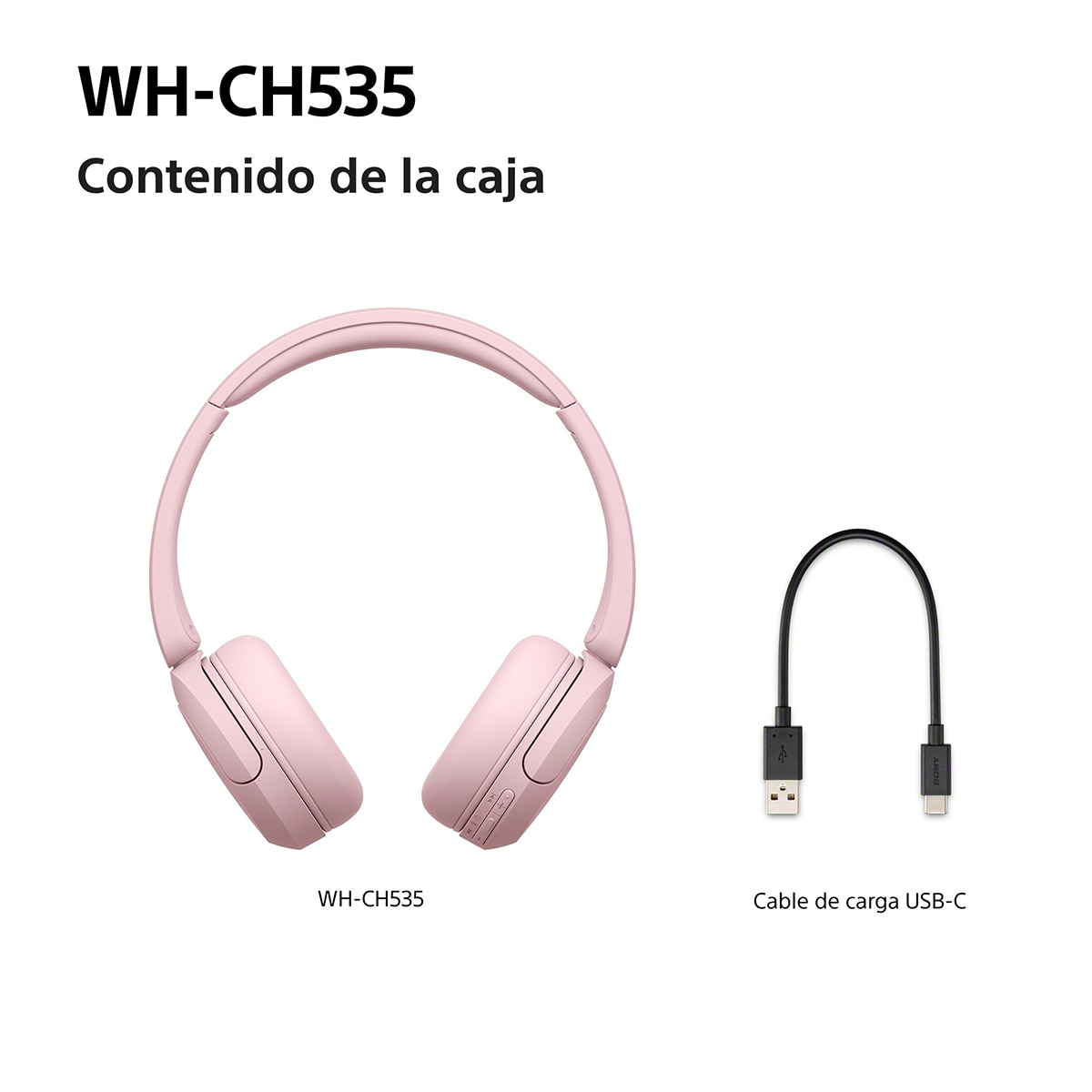 Sony WH-CH535 Auriculares de diadema inalámbricos, hasta 55h batería, Bluetooth - Rosa Rosa-10