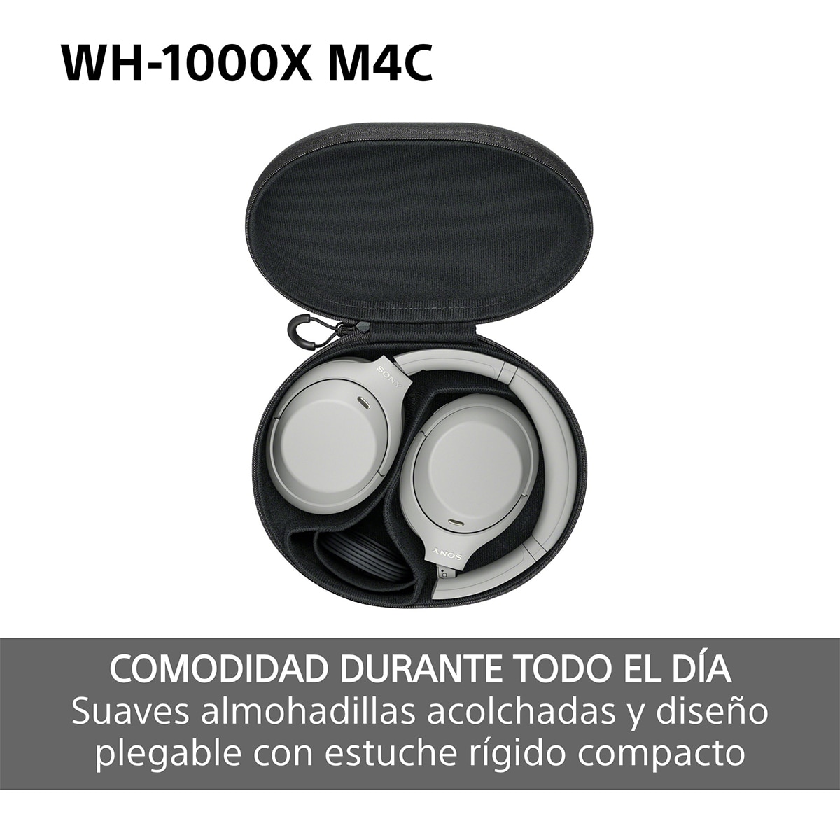 Sony WH-1000XM4C. Auriculares de diadema inalámbricos, Cancelación de ruido, hasta 34h batería, Bluetooth - Plata Plata-6