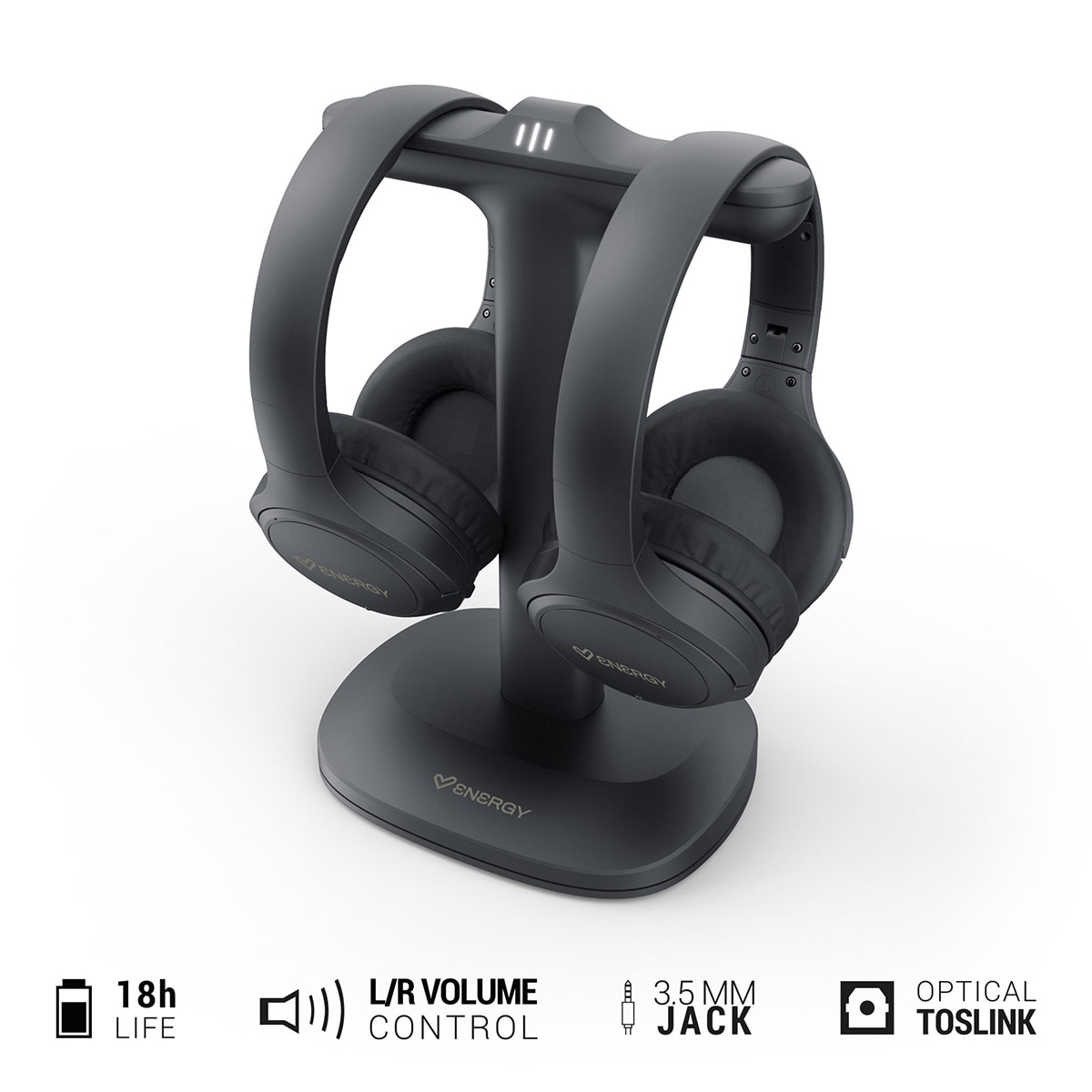 Imagen 7 de Auriculares Diadema Energy Sistem SoundTwin TV Combo, 2 Auriculares Inalámbricos, Bluetooth/RF - Negro Negro