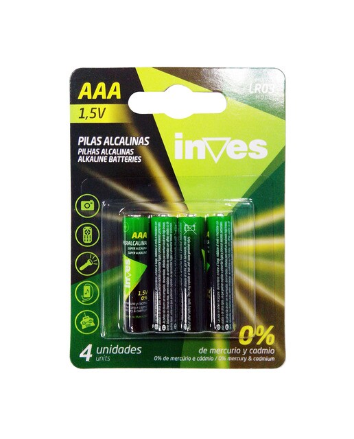 Imagen 0 de Pack de Pilas Inves LR03 AAA (4 unidades)