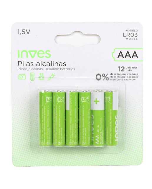 Imagen 0 de Pack de Pilas Inves LR03 AAA (12 unidades)