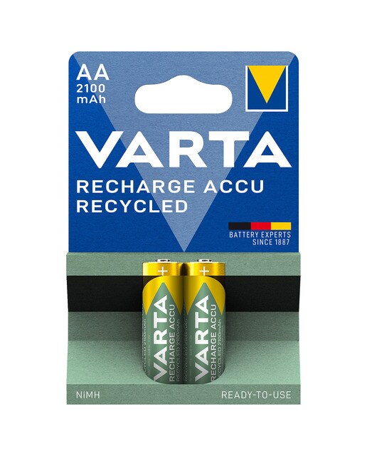 Imagen 0 de Pila Recargable Varta Recycled 2u. AA 2100mAh