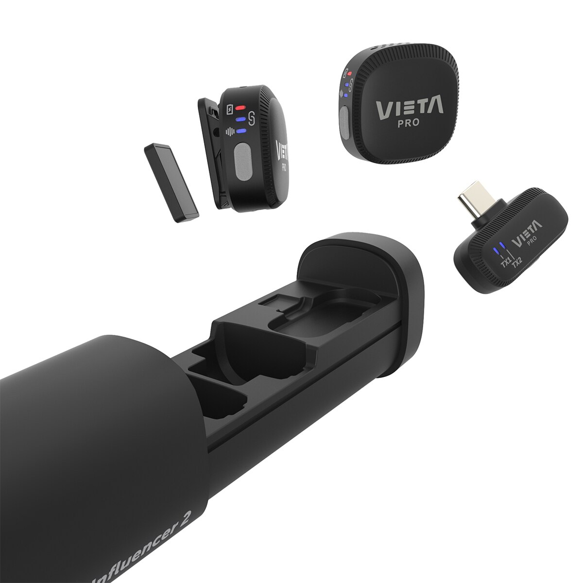 Micrófono inalámbrico Vieta Pro Influencer 2 con USB-C y hasta 6h de batería - Negro Negro-3