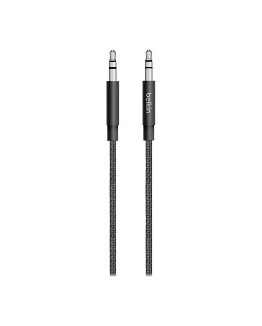 Cable auxiliar de audio Belkin entrada de 3,5 mm en ambos extremos 1,2 m - negro metálico Negro-1