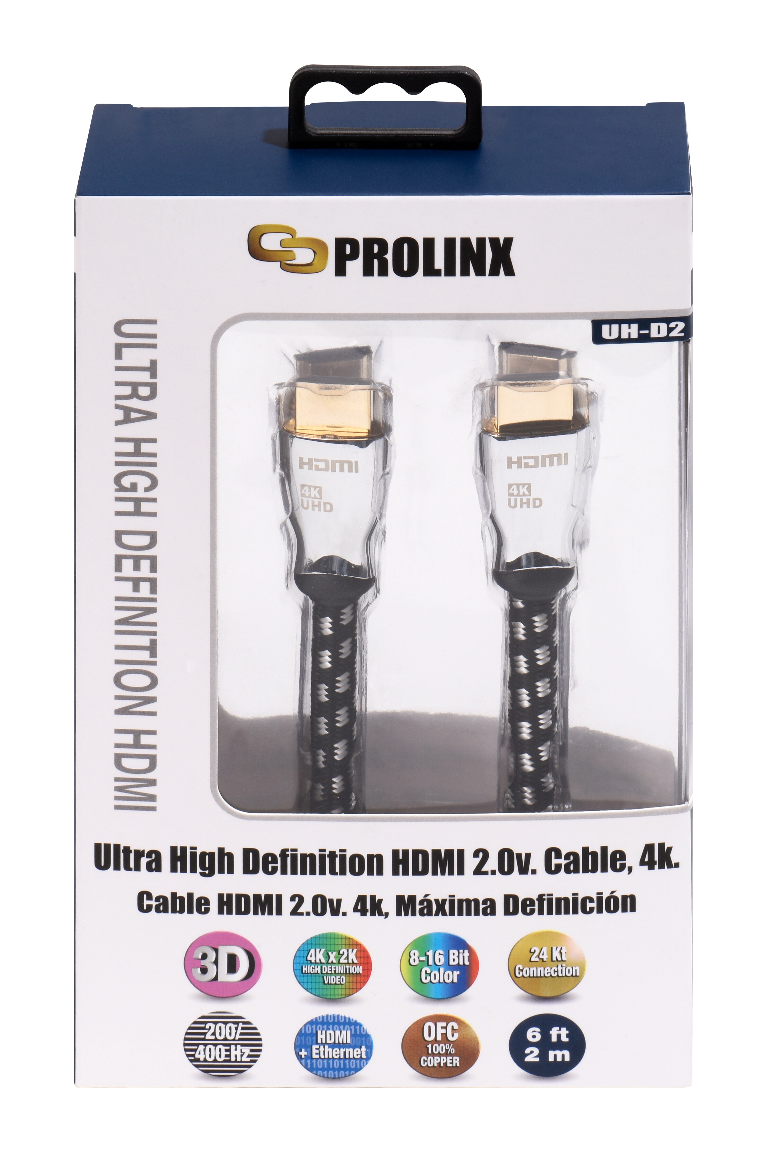 Cable Prolinx UH-D2 HDMI (A) a HDMI (A) 2.0v 4K de 2 metros - Negro Negro-4
