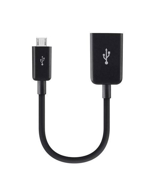 Imagen 0 de Adaptador de USB Belkin On-the-Go a Micro-USB, 12 cm - negro