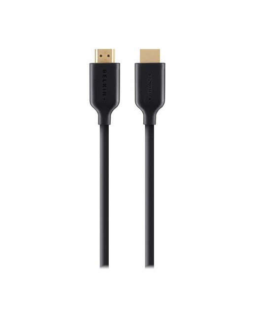 Cable HDMI Belkin de alta velocidad con Ethernet y conector de oro de 2m negro