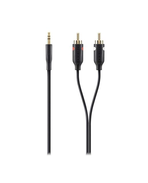 Cable de audio Belkin macho a Dual Jacks macho con conectores de oro 2 m - negro Negro-1