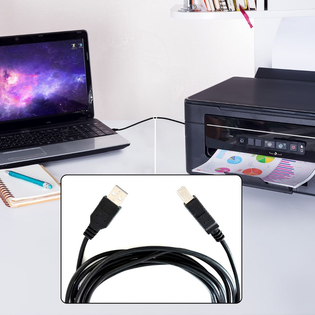 Cable Impresora USB 2.0v Prolinx Negro-3