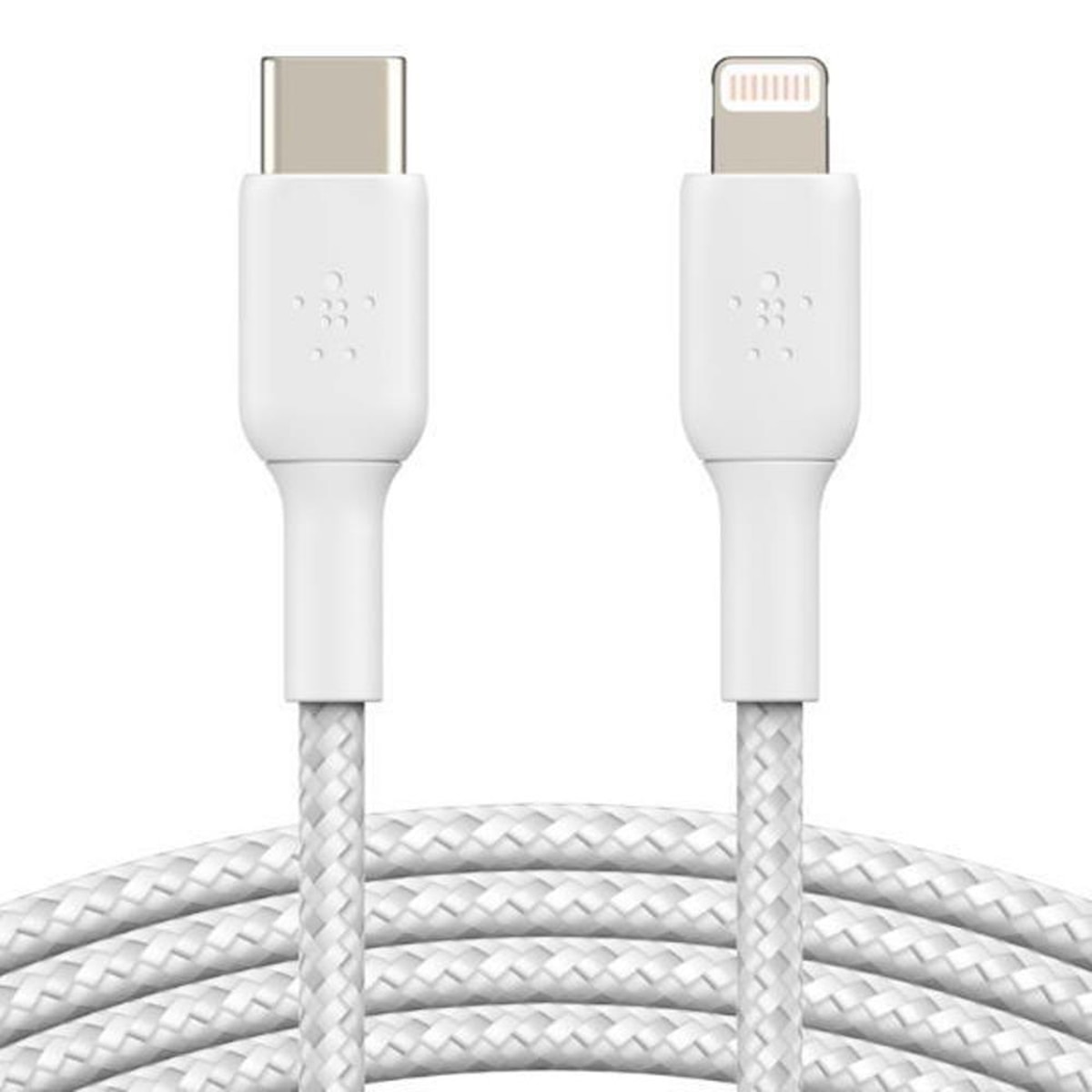 Cable trenzado Belkin BOOST CHARGE Lightning a USB-C blanco de 1 metro Blanco-2