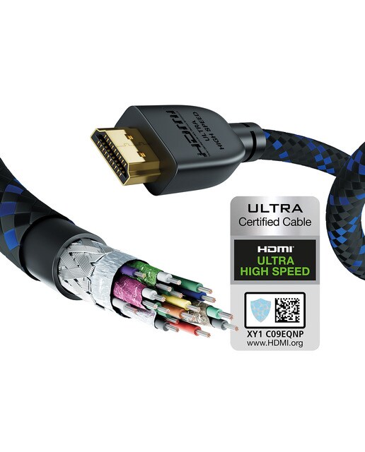 Cabo HDMI 2,1 Ultra High Speed com Ethernet 8K, 2Mts 2