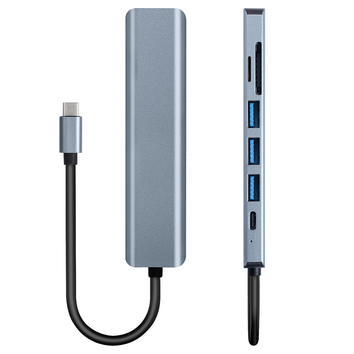 Adaptador Hub Inves W09 multipuerto 7 en 1 gris Gris-4