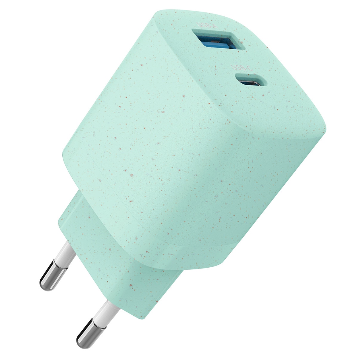 Cargador de red Inves dual USB-A / USB-C 33W verde Verde-1