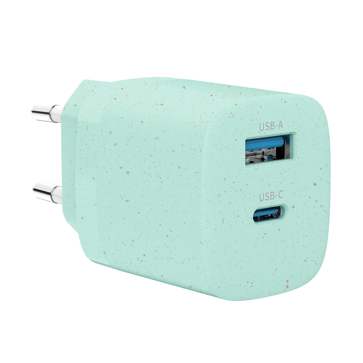 Cargador de red Inves dual USB-A / USB-C 33W verde Verde-3