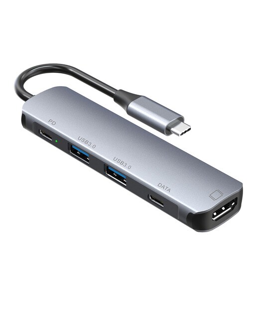 Hub Inves H-385 USB-C 5 en 1 Aluminio-1