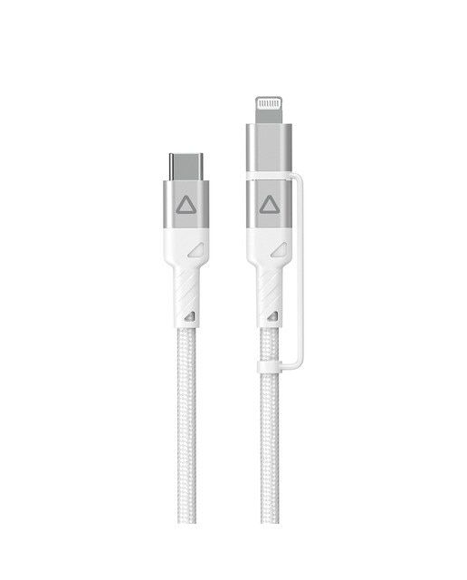 Cable Inves LT-CL10 2en1 USB-C a USB-C con adapatador a conector Lightning, 1,5 metros Blanco-3