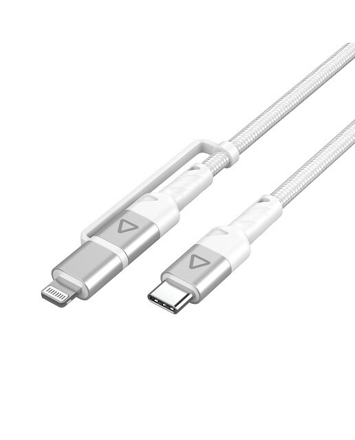 Cable Inves LT-CL10 2en1 USB-C a USB-C con adapatador a conector Lightning, 1,5 metros Blanco-4