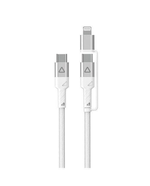 Cable Inves LT-CL10 2en1 USB-C a USB-C con adapatador a conector Lightning, 1,5 metros Blanco-5