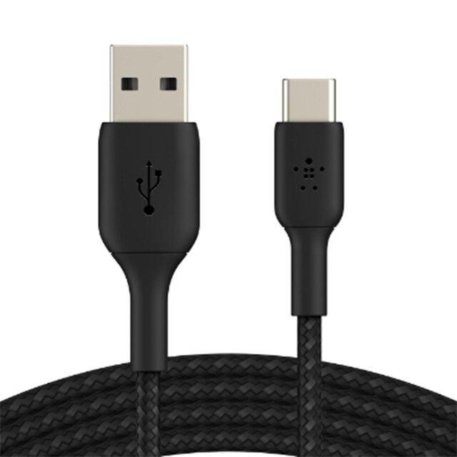 Imagen 0 de Cable Belkin BoostCharge USB-A a USB-C, 1 metro, doble trenzado, negro