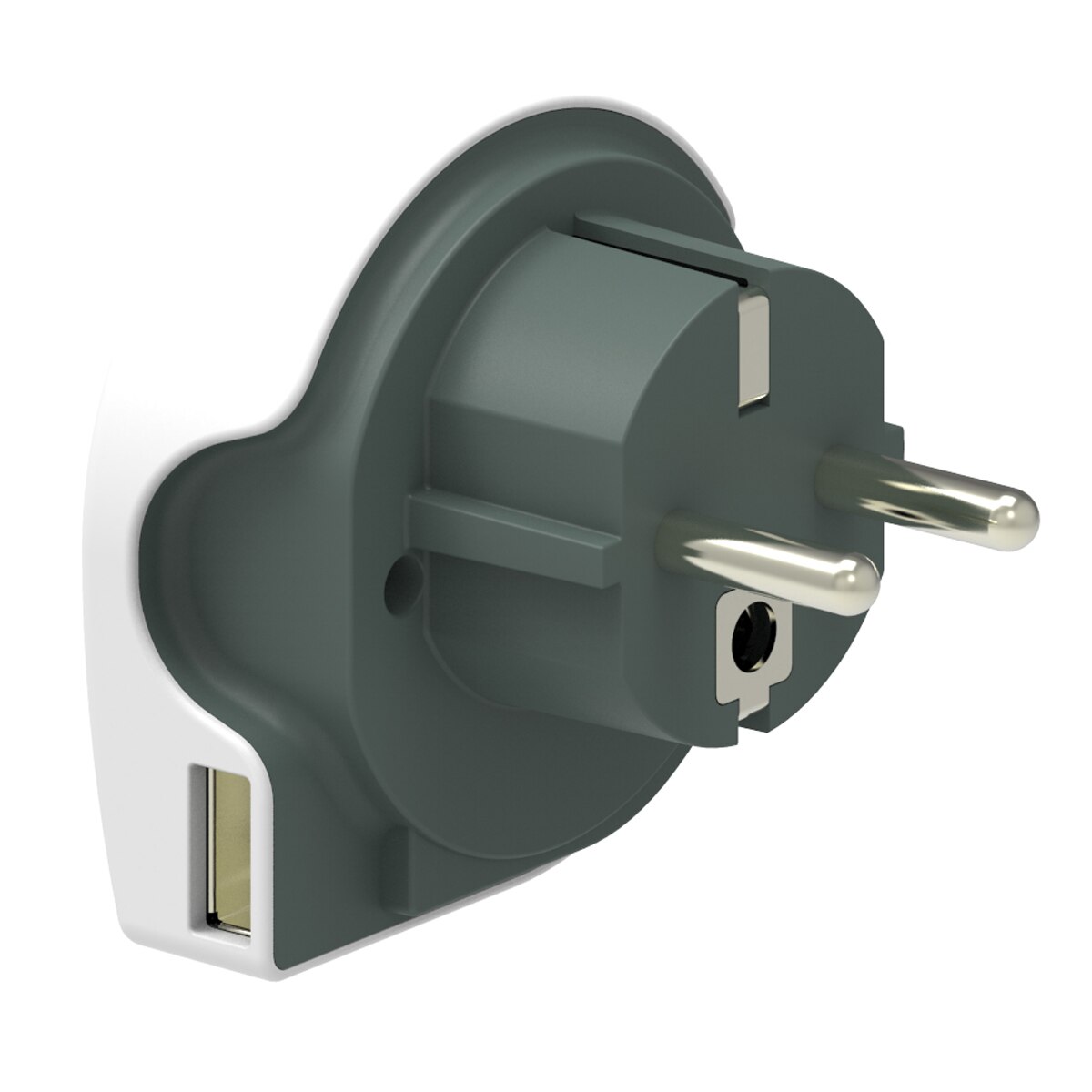 Adapatador de viaje Inves World to Europe con USB - Blanco Blanco-3