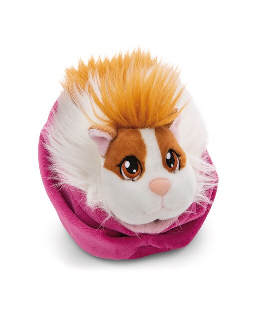 Peluche NICI porquinho-da-índia branco num cesto lilás 12 centímetros 1