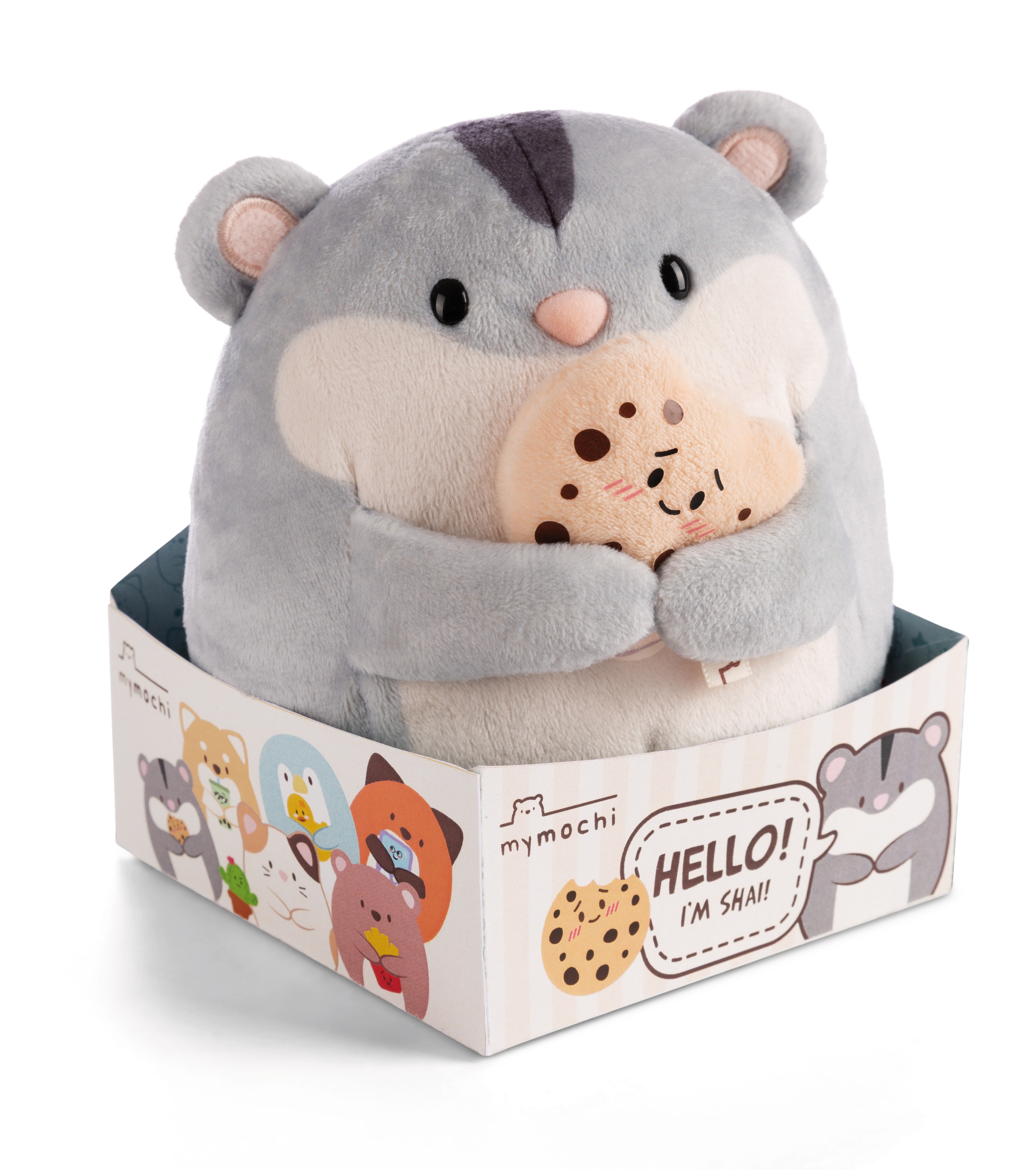 Peluche pendurado NICI Hamster Shai com biscoito 16 centímetros 2