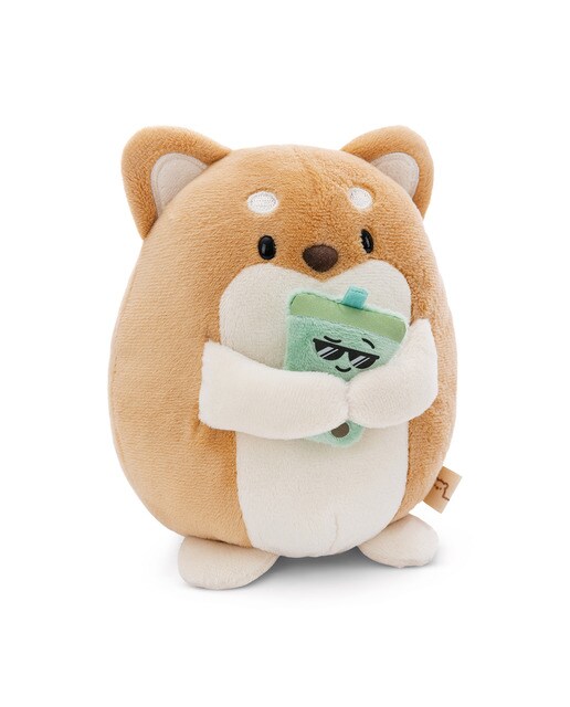 Peluche pendurado NICI cão Hiro com bubble tea 16 centímetros 1