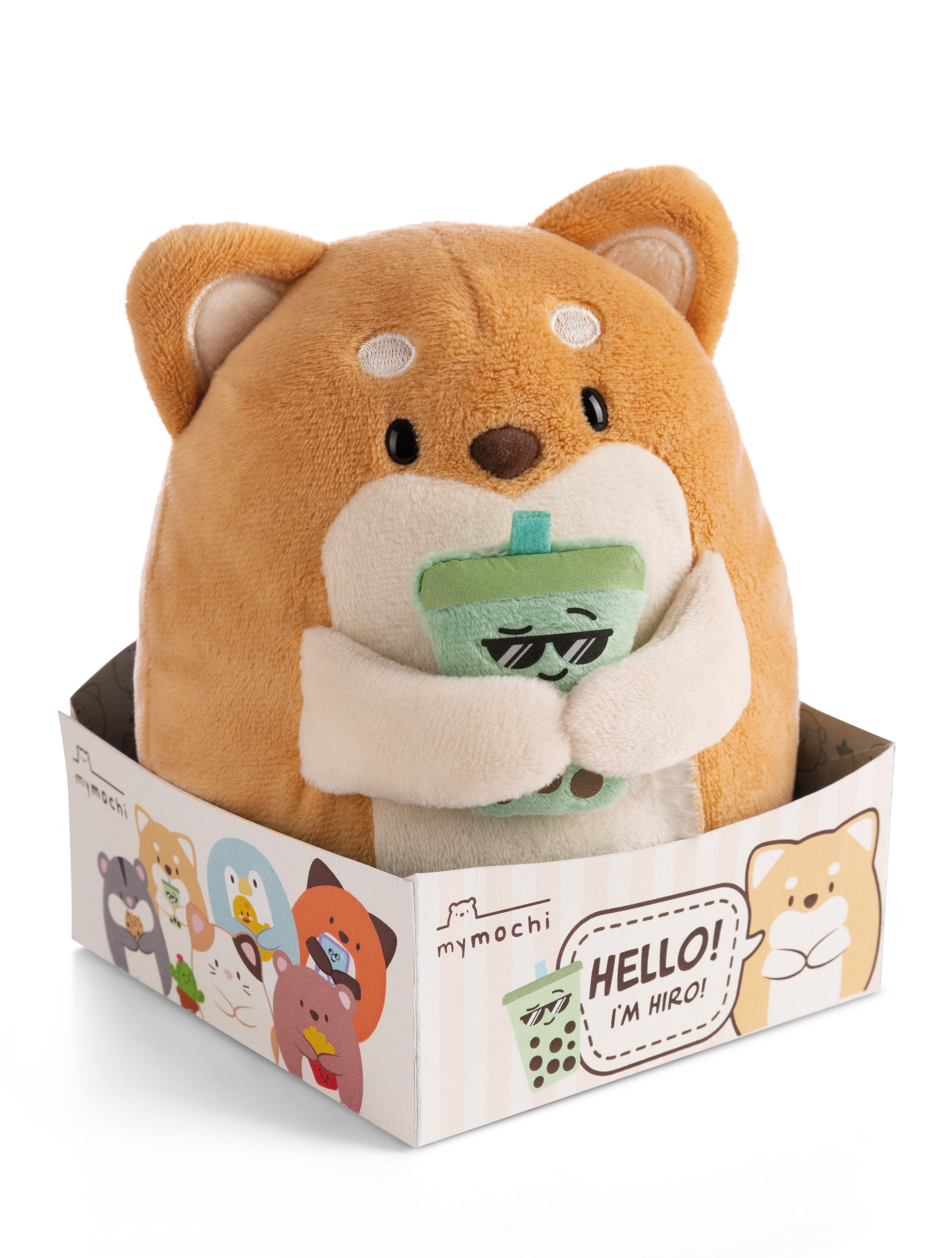 Peluche pendurado NICI cão Hiro com bubble tea 16 centímetros 2