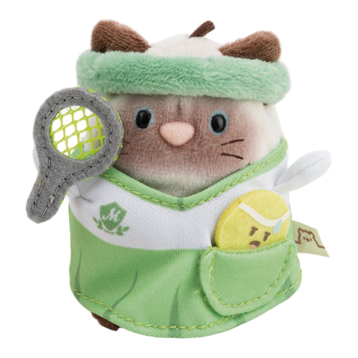 Imagem 0 de Peluche NICI Mymochi Gato Siamés Siamy com Disfarce de Tenista e uma Bola de Tenis 8cm