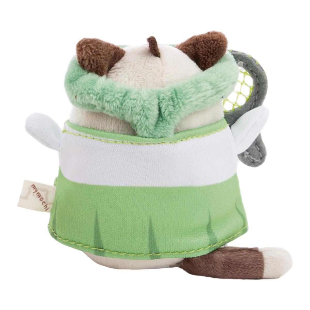 Peluche NICI Mymochi Gato Siamés Siamy com Disfarce de Tenista e uma Bola de Tenis 8cm 4
