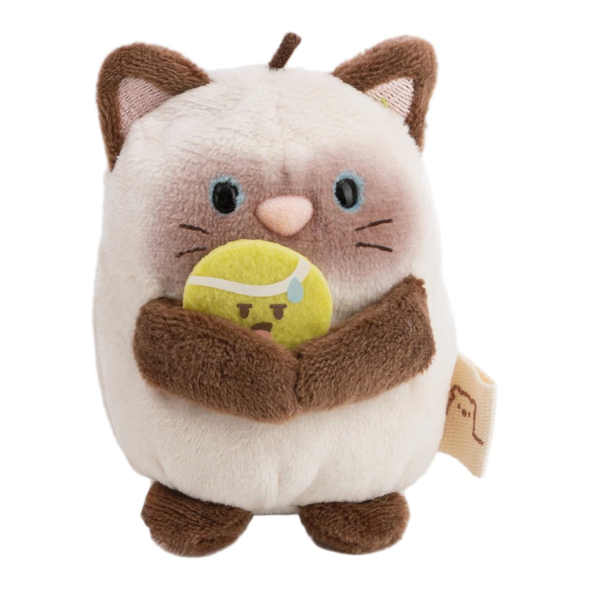 Peluche NICI Mymochi Gato Siamés Siamy com Disfarce de Tenista e uma Bola de Tenis 8cm 5