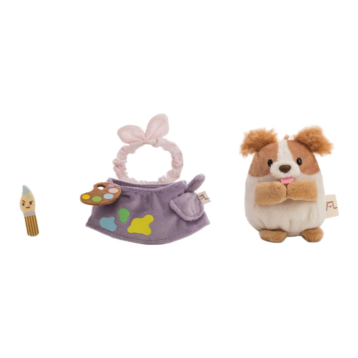 Peluche NICI Mymochi Cachorro Cocker Spaniel Brushy com Disface de Pintor e um Pincel 8cm 2