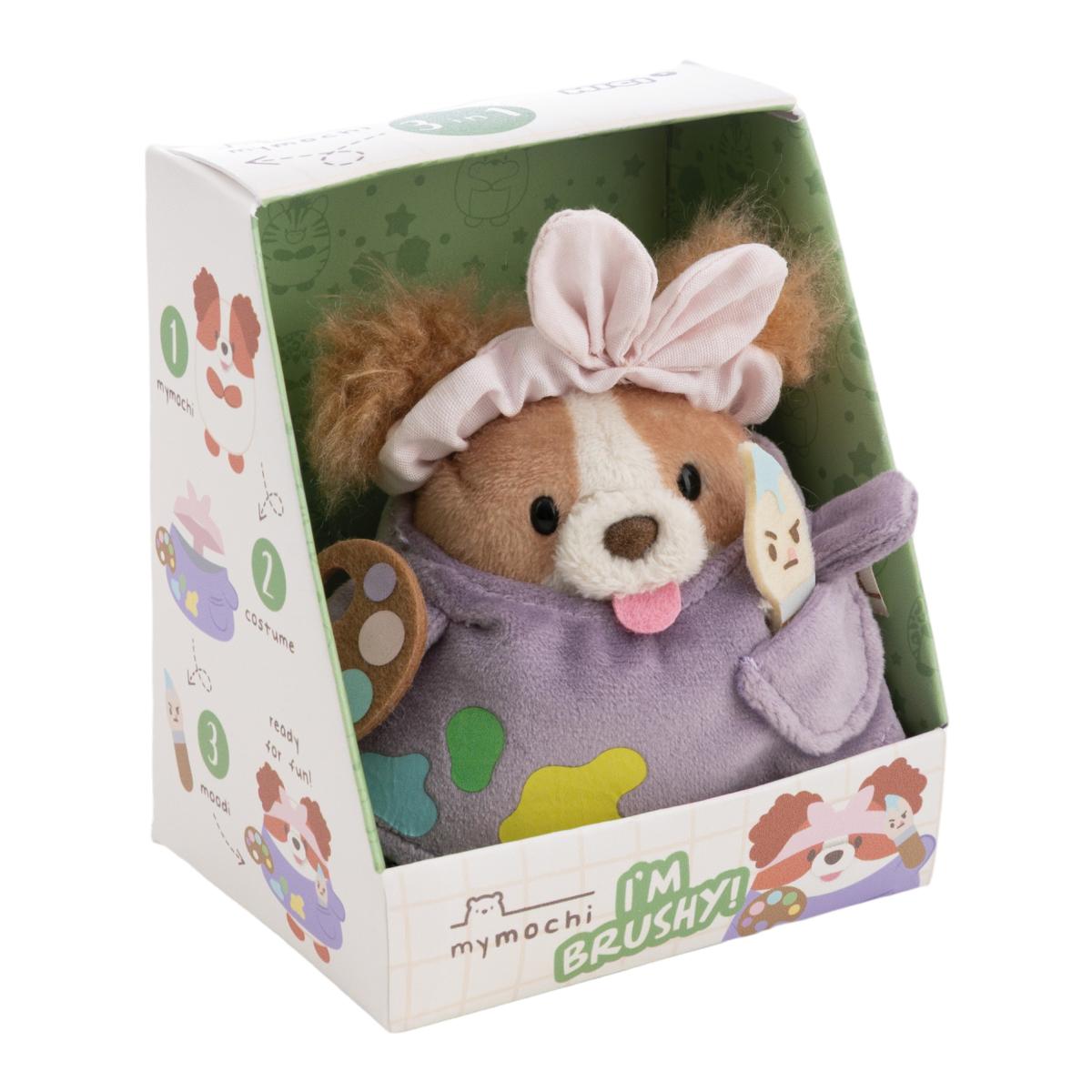 Peluche NICI Mymochi Cachorro Cocker Spaniel Brushy com Disface de Pintor e um Pincel 8cm 3