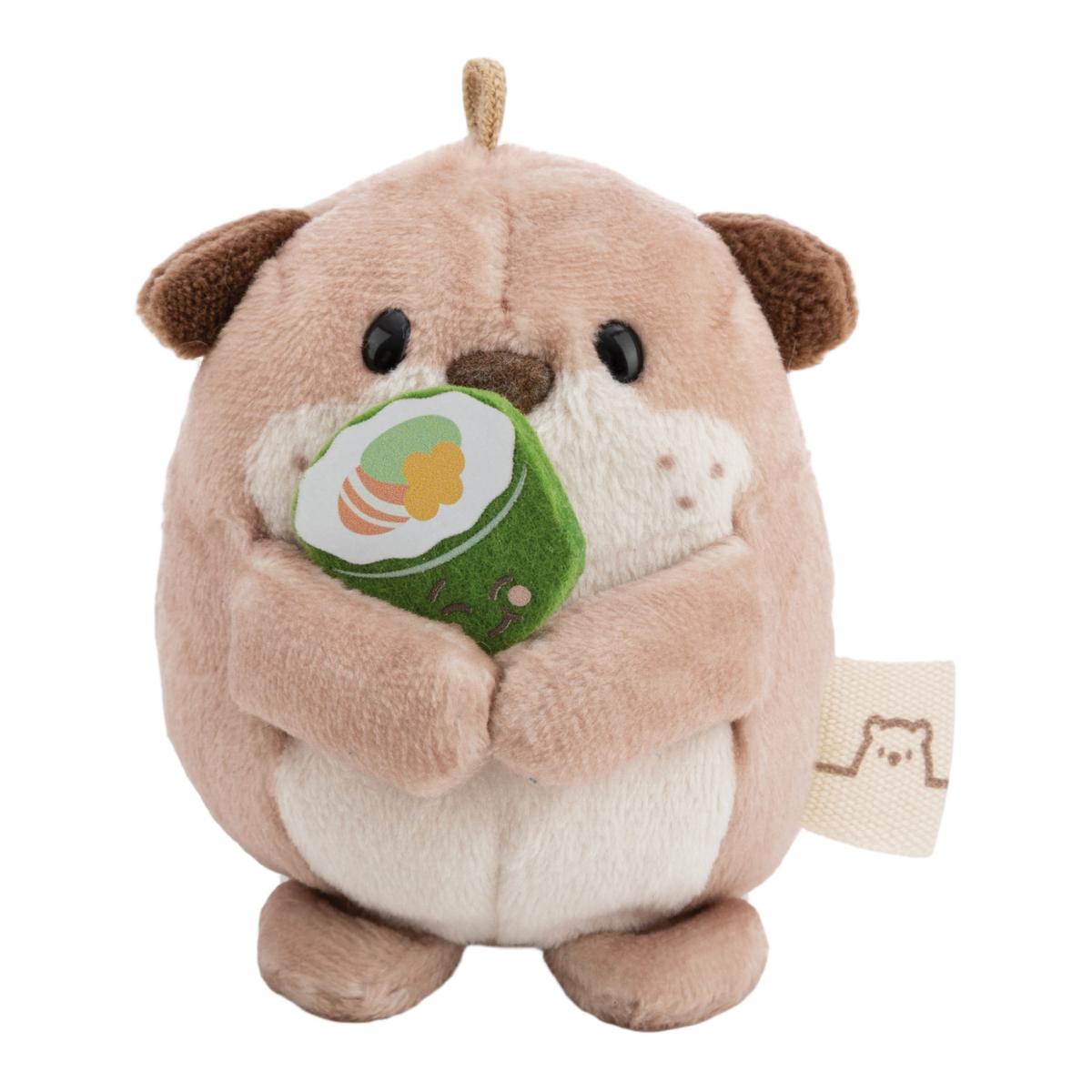 Peluche NICI Mymochi Lontra Jiro com Disfarce de Chef e um Sushi 8cm 5