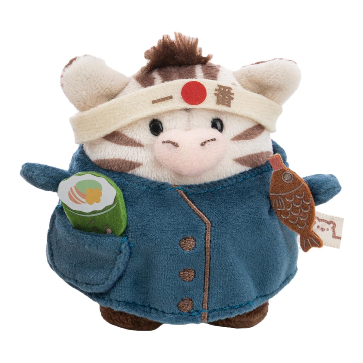 Peluche NICI Mymochi Lontra Jiro com Disfarce de Chef e um Sushi 8cm 6