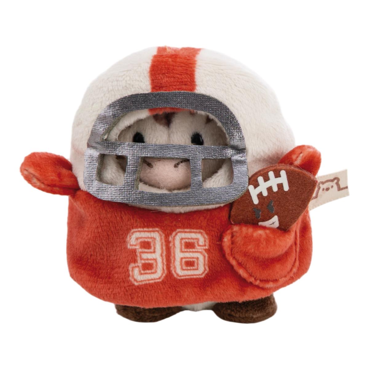 Imagem 0 de Peluche NICI Mymochi Zebra Stripey com Disfarce de Futebol Americano e Bola 8cm