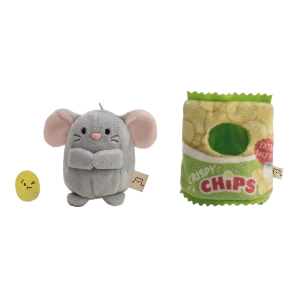 NICI Mymochi rato Nibbli de pelúcia com batatas fritas e saco de batatas fritas personalizado 8cm 2