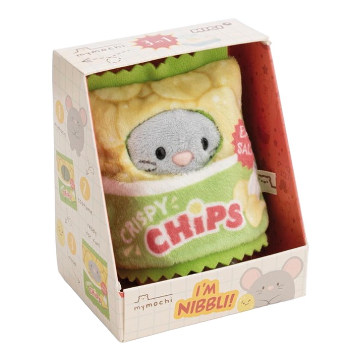 NICI Mymochi rato Nibbli de pelúcia com batatas fritas e saco de batatas fritas personalizado 8cm 4