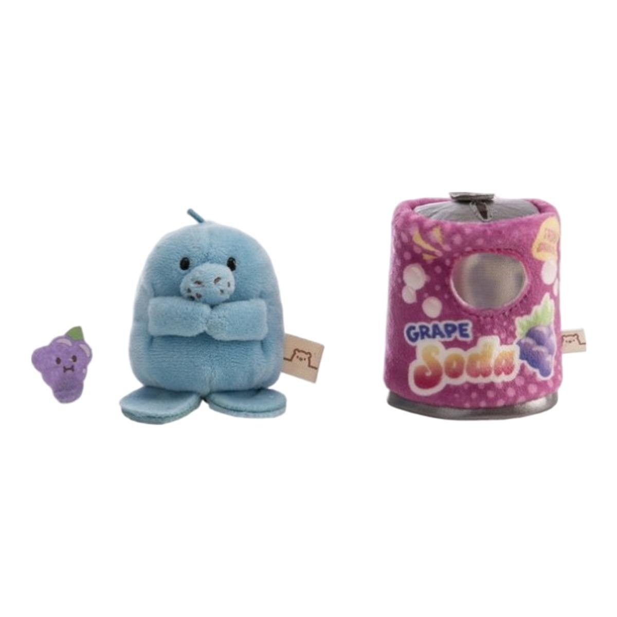 NICI Mymochi Manatee Wilbur de peluche com uvas e lata de refrigerante 8cm 2