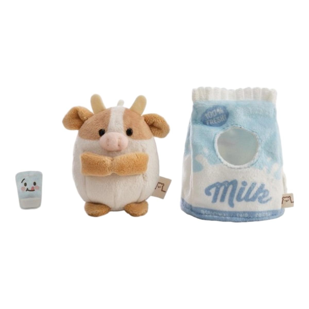 NICI Mymochi vaca de peluche Moono com vidro de leite e fato de caixa de leite 8cm 2