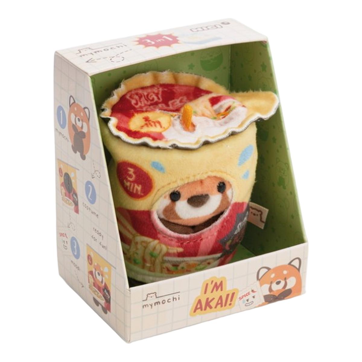 NICI Mymochi panda vermelho Akai de peluche com especiarias e fato de noodles instantâneos 8cm 4