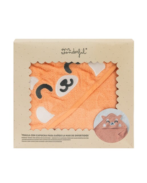 Imagen 0 de Toalla con capucha para bebés Mr Wonderful: Panda rojo