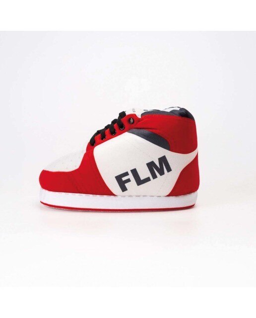 Pantufas Grandes Acolchoadas - Branco/Vermelho 2