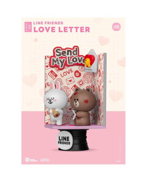 Figura Line Friends Beast Kingdom Carta de Amor - Vermelho 3