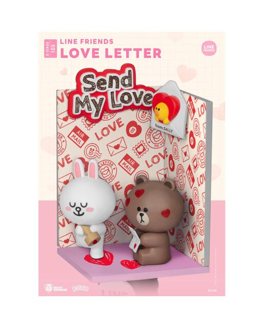 Figura Line Friends Beast Kingdom Carta de Amor - Vermelho 4