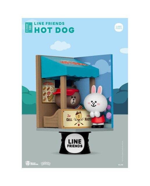 Imagem 0 de Figura Line Friends Beast Kingdom Posto de Cachorros Quentes - Azul