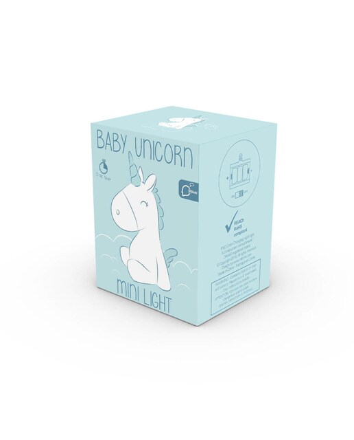 Luz de Presença Mini Unicórnio - Branco/Crista Azul 7