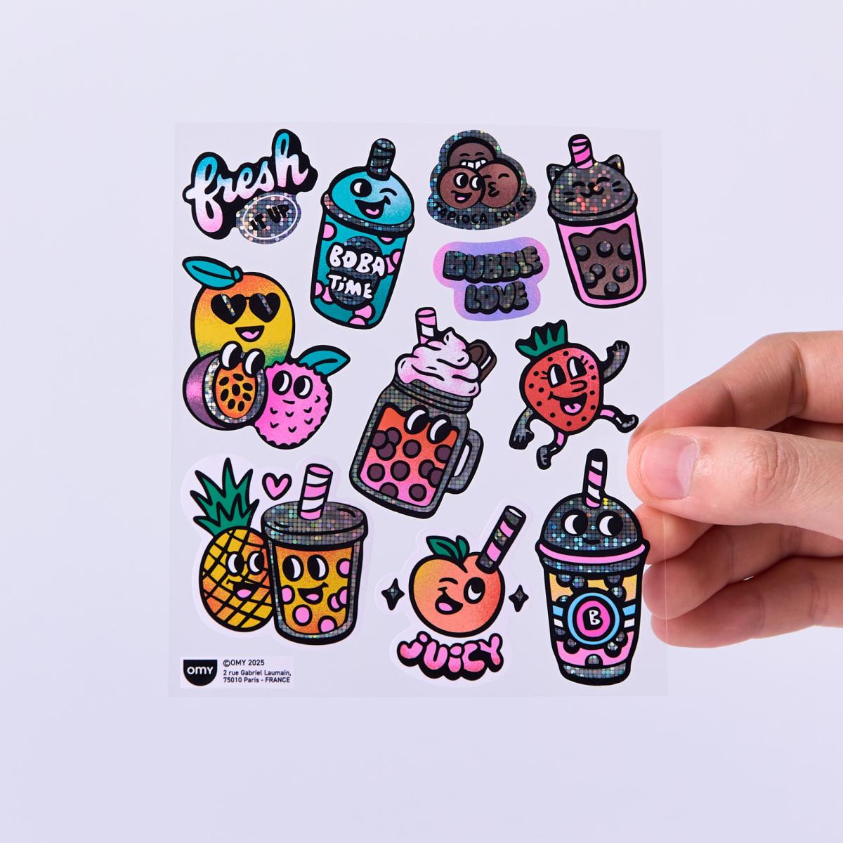 Autocolantes Omy Fabulous Stickers Big - Bubble Tea 4