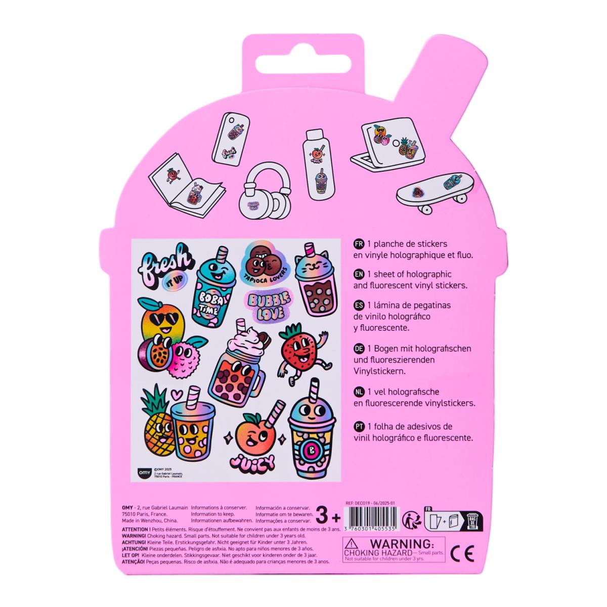 Autocolantes Omy Fabulous Stickers Big - Bubble Tea 5