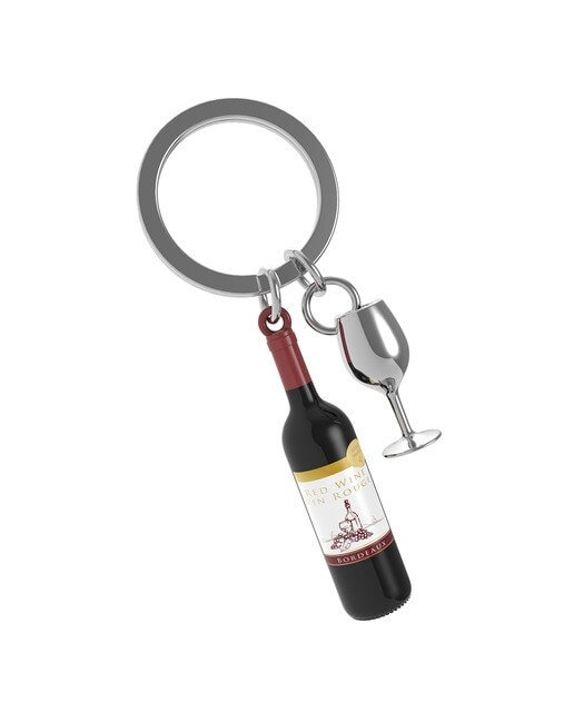 Porta-chaves Garrafa de Vinho Tinto e Pendente de Copa 3